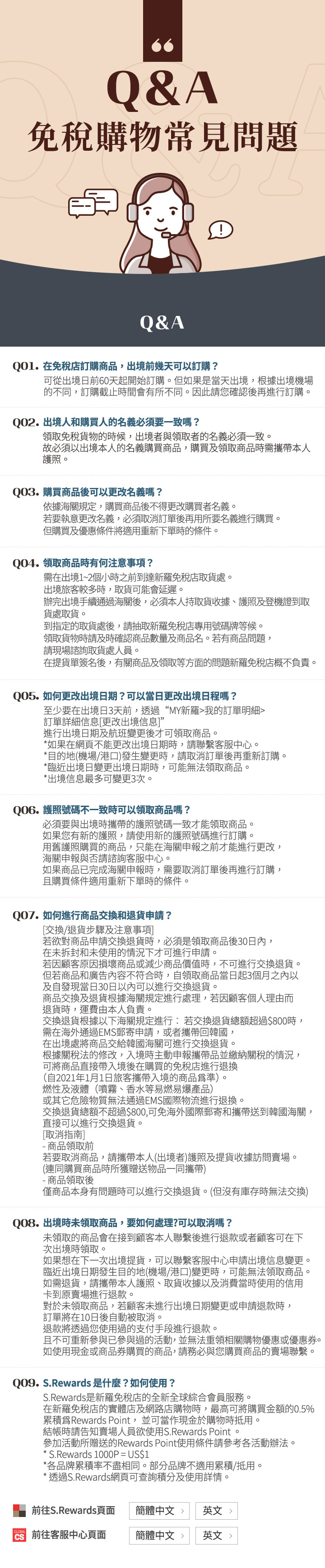 Q&A 免稅購物常見問題